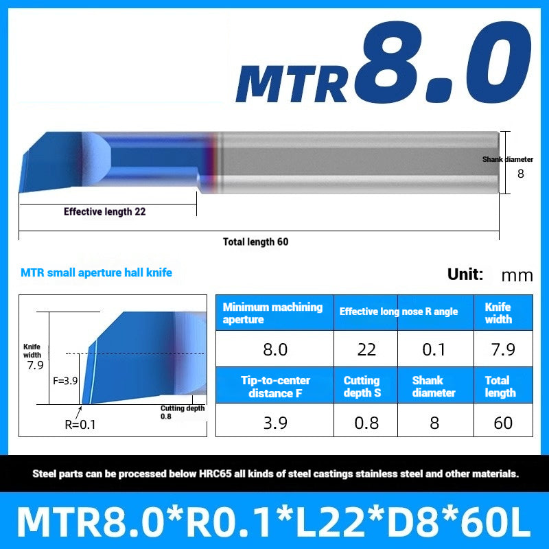 1122-MTR Small Bore Boring Tools Precision Boring Tools for Wear-Resistant Steel CNC Boring Bars Tungsten Carbide Alloy Shock-Resistant Miniature Turning Tools Shandong Denso Pricision Tools Co.,Ltd.